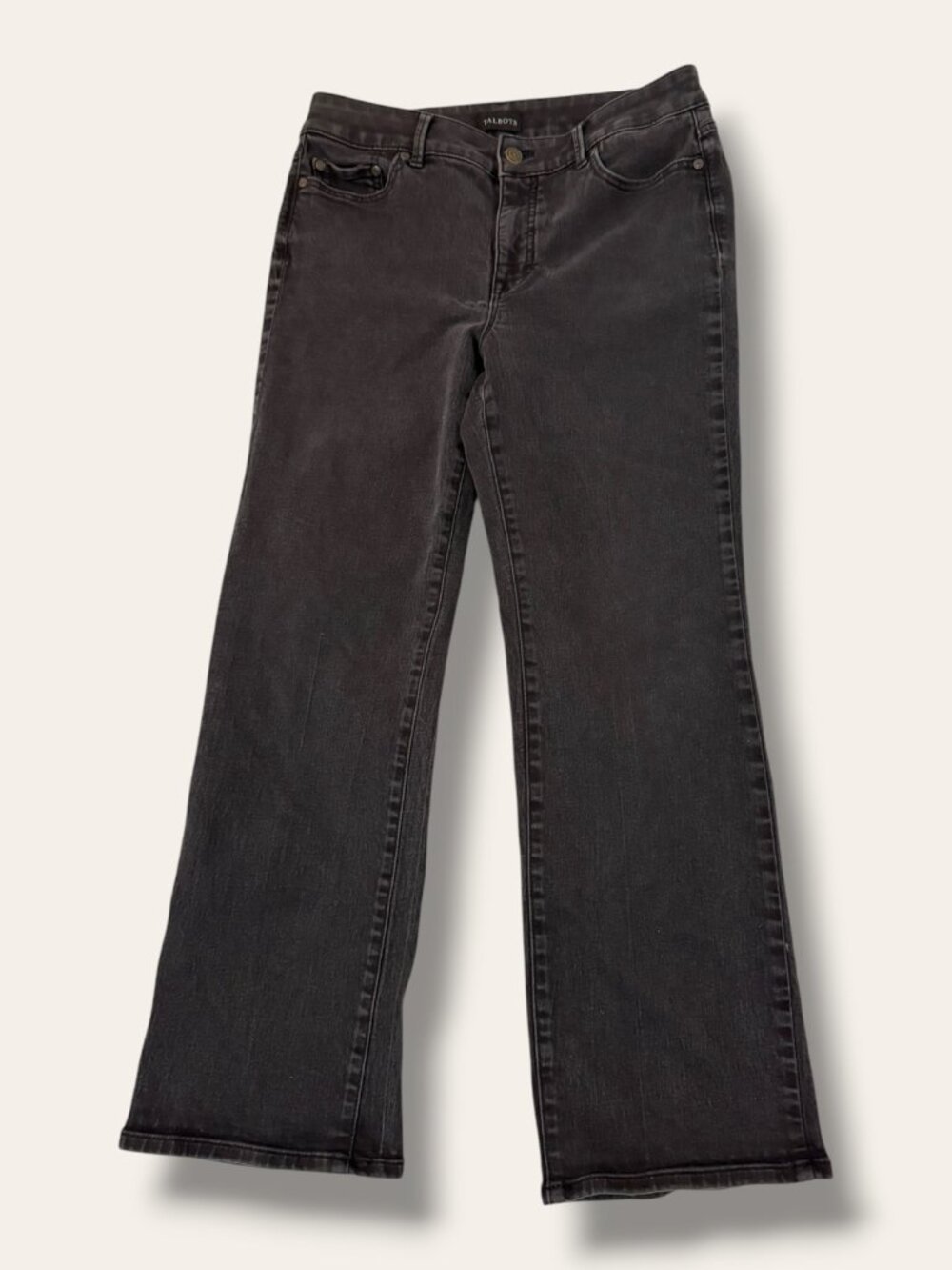 Talbots Jeans Womens 10P Barely Boot Jean Petite Stretch Bootcut Black Denim - Picture 2 of 10